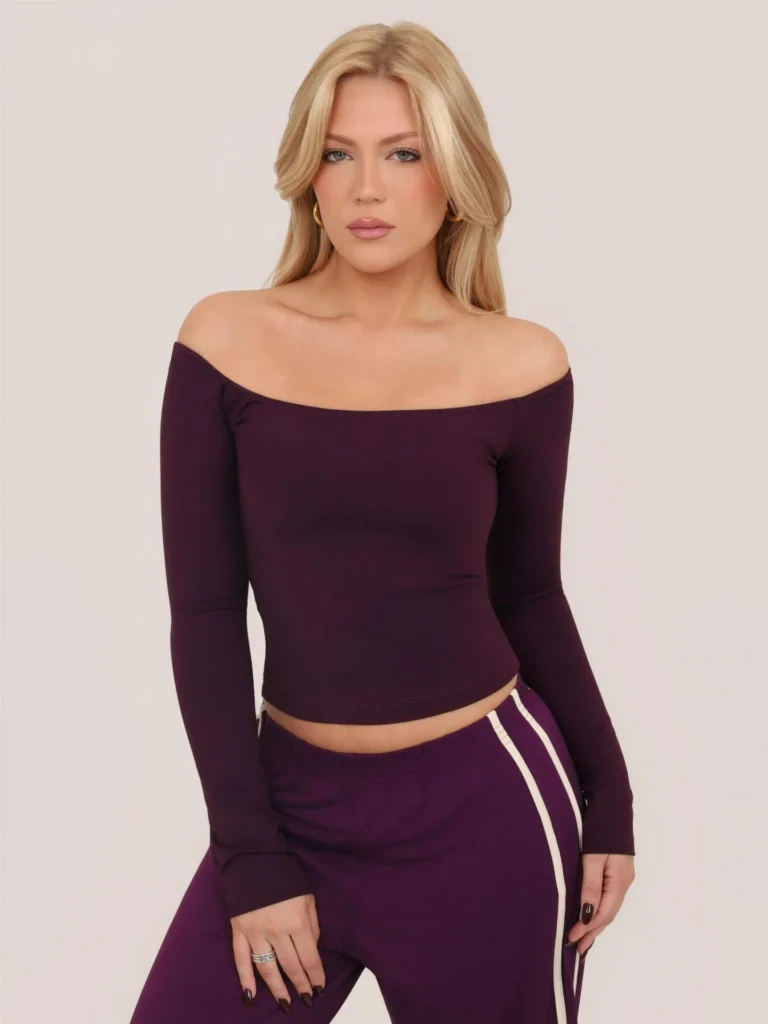 Cropped Shoulder Wine
