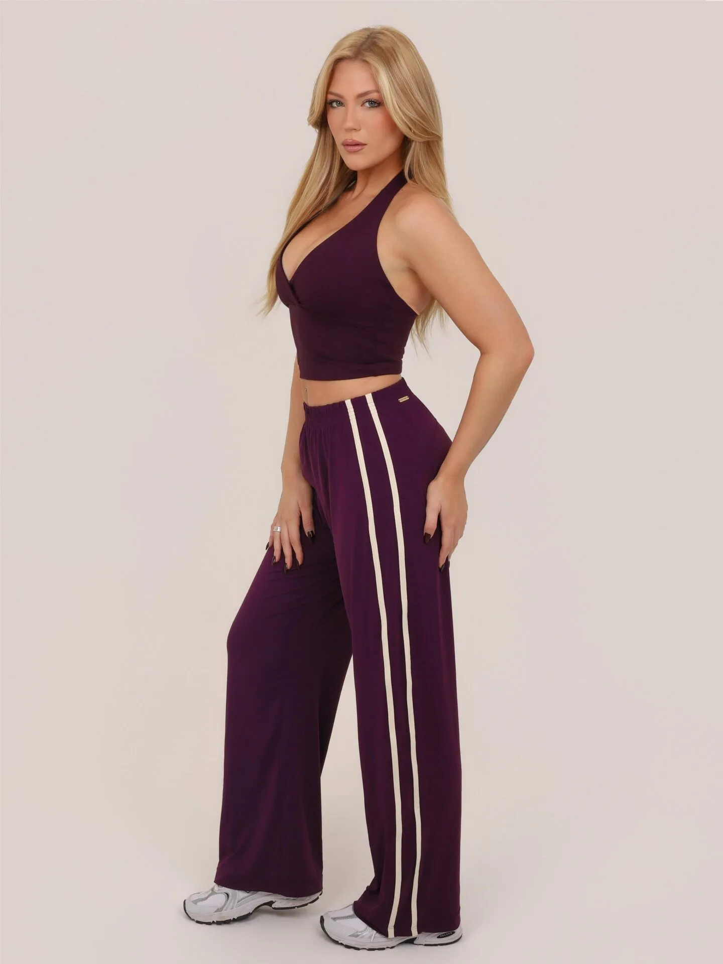 Calça Wide Mesh Wine - Imagem 4
